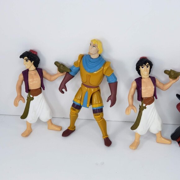 Vintage Disney Action Figure Lot Aladdin Jafar John Smith Phoebus 6-Piece Set - Picture 3 of 12